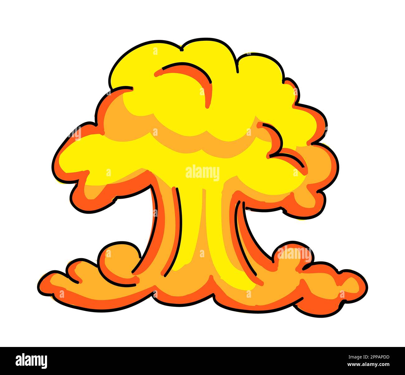atomic bomb explosion cartoon