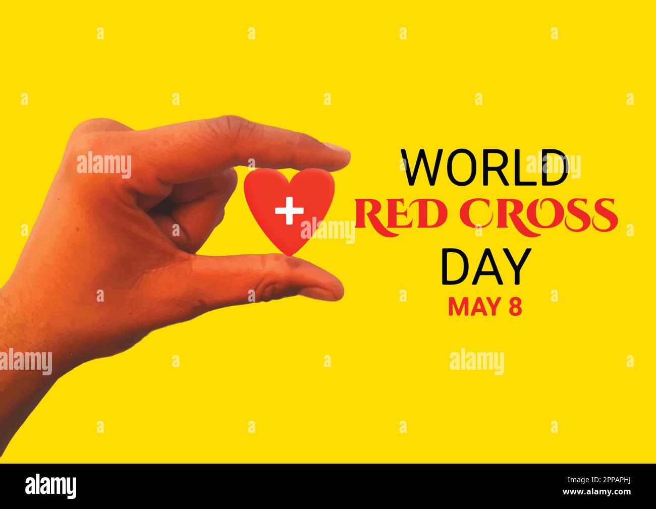 World Red Cross Day. May 8. Suitable for greeting card, poster and
