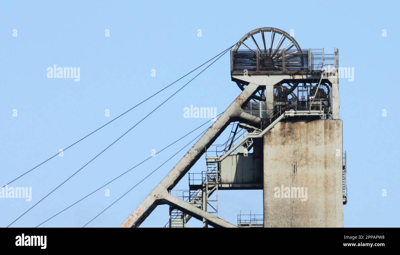 The Headstocks of a Working Coal Mine. Stock Photo