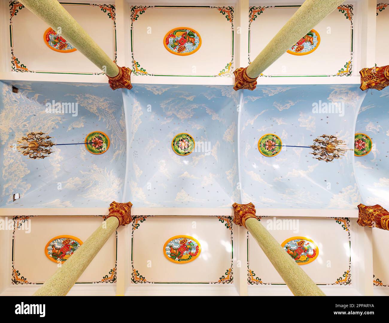 Ceiling of the Cao Dai temple in Hoi An, Quang Nam province, Vietnam ...