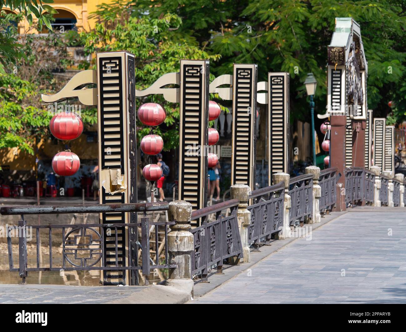 Bridge in Hoi An, Quang Nam province, Vietnam at night. The old city of Hoi An is a World Heritage Site, and famous for its well preserved buildings a Stock Photo