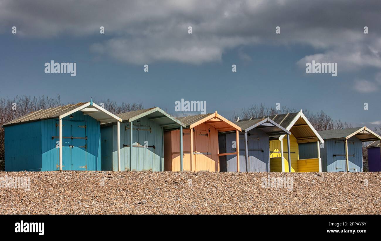 Beach Huts in Rustington Stock Photo Alamy