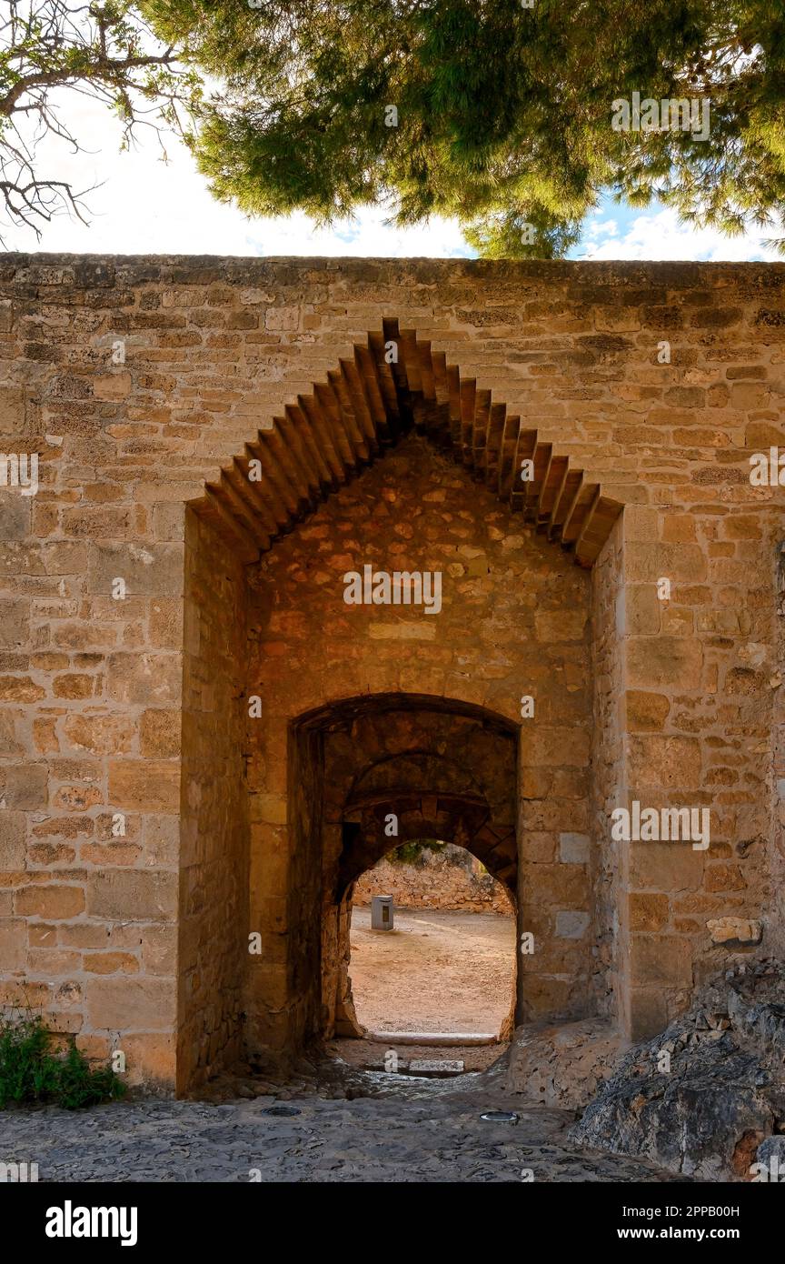 Denia, Spain - January 11, 2023: Medieval castle, a tourist attraction in the city. Stock Photo