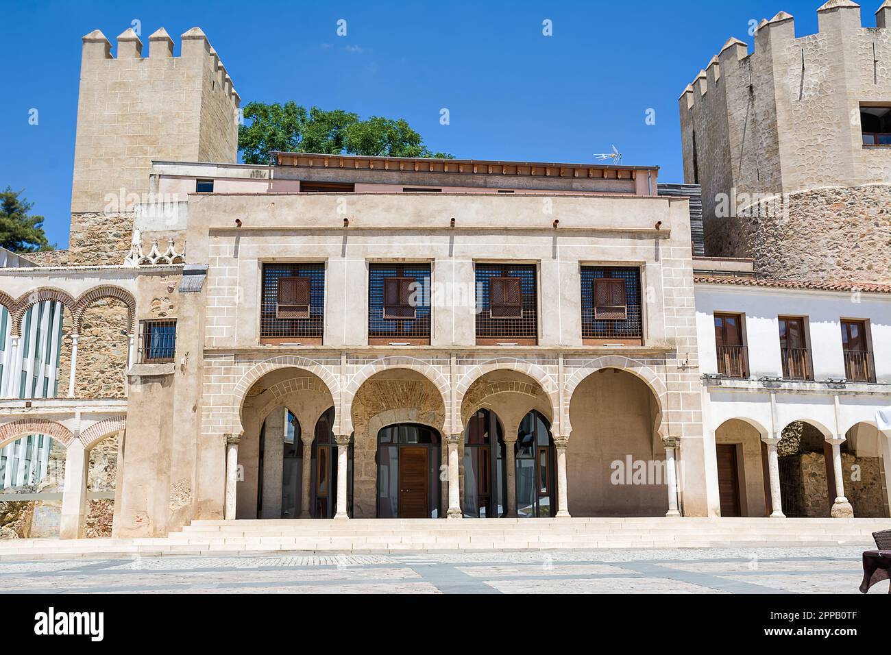 Facade of the Consistorial House in the Plaza Alta of Badajoz in Spain Stock Photo