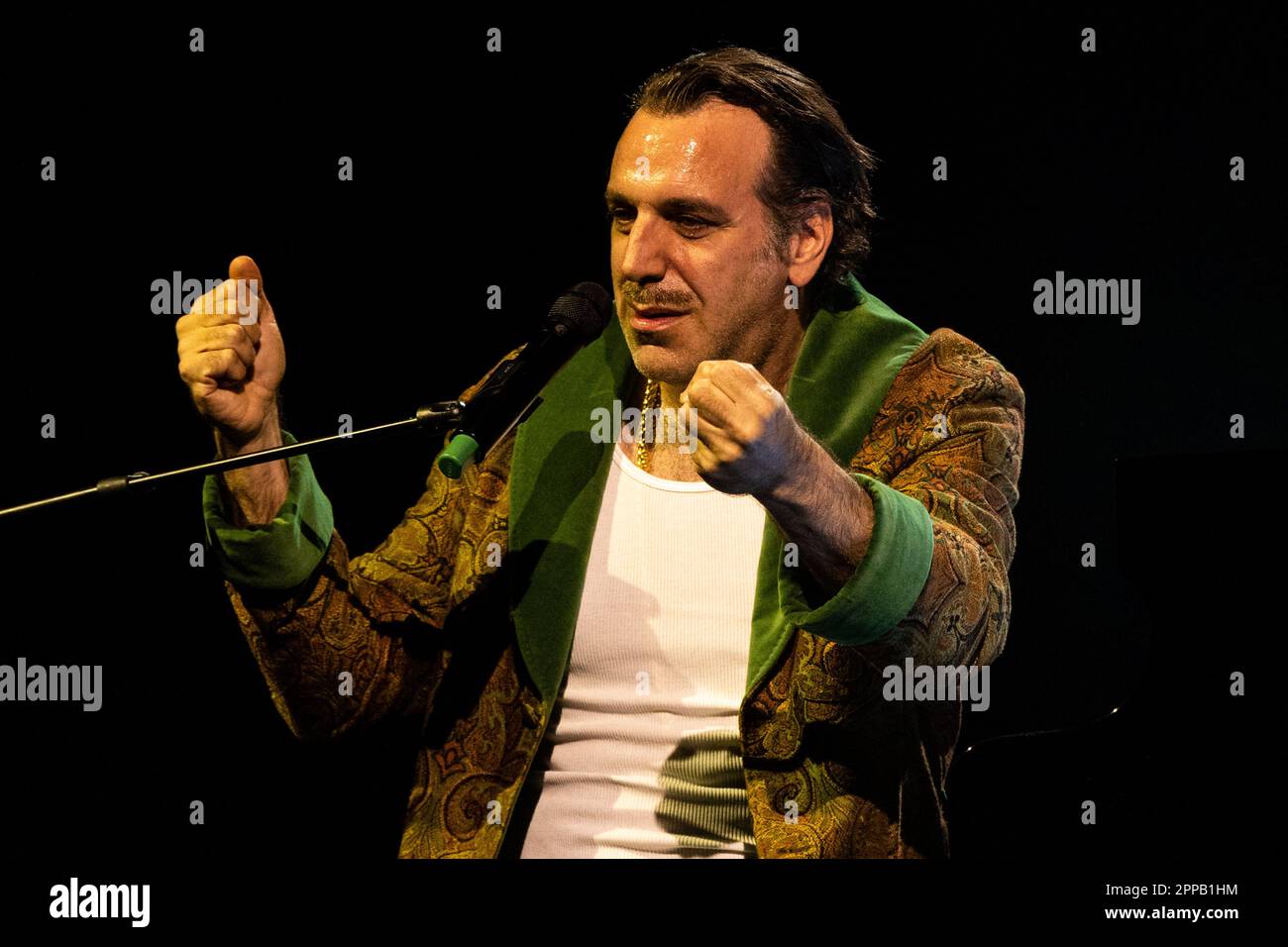 Canadian musician, songwriter, and producer Chilly Gonzales in concert at Teatro Lirico Giorgio GaberCanadian musician, songwriter, and producer Chilly Gonzales in concert at Teatro Lirico Giorgio Gaber Stock Photo