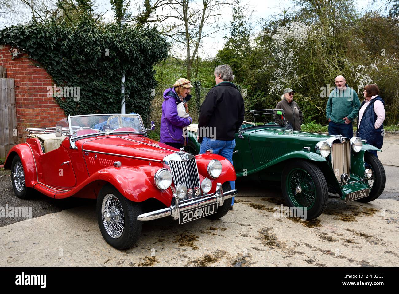 Hook Norton, UK. 23rd Apr, 2023. MG Sports Car in a Static Display at Hook Norton Brewery Oxfordshire England uk 23 rd Apr 2023. Credit: MELVIN GREEN/Alamy Live News. Credit: MELVIN GREEN/Alamy Live News Stock Photo