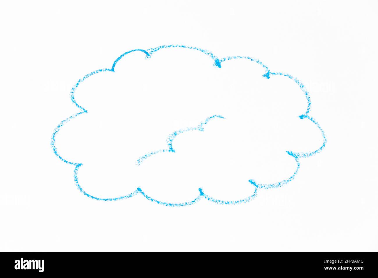 Color oil pastel hand drawing in cloud shape on white paper background Stock Photo Alamy