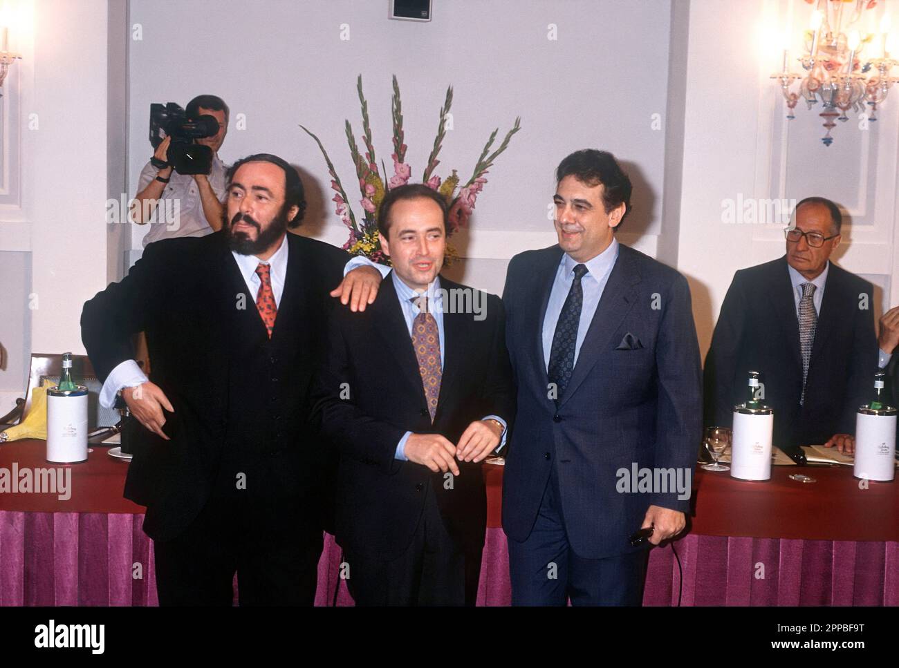 Luciano Pavarotti, Josè Carreras and Placido Domingo 7 July 1990 Stock Photo