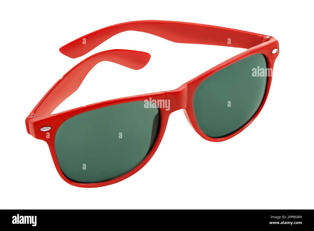 Red sunglasses isolated on white background Stock Photo