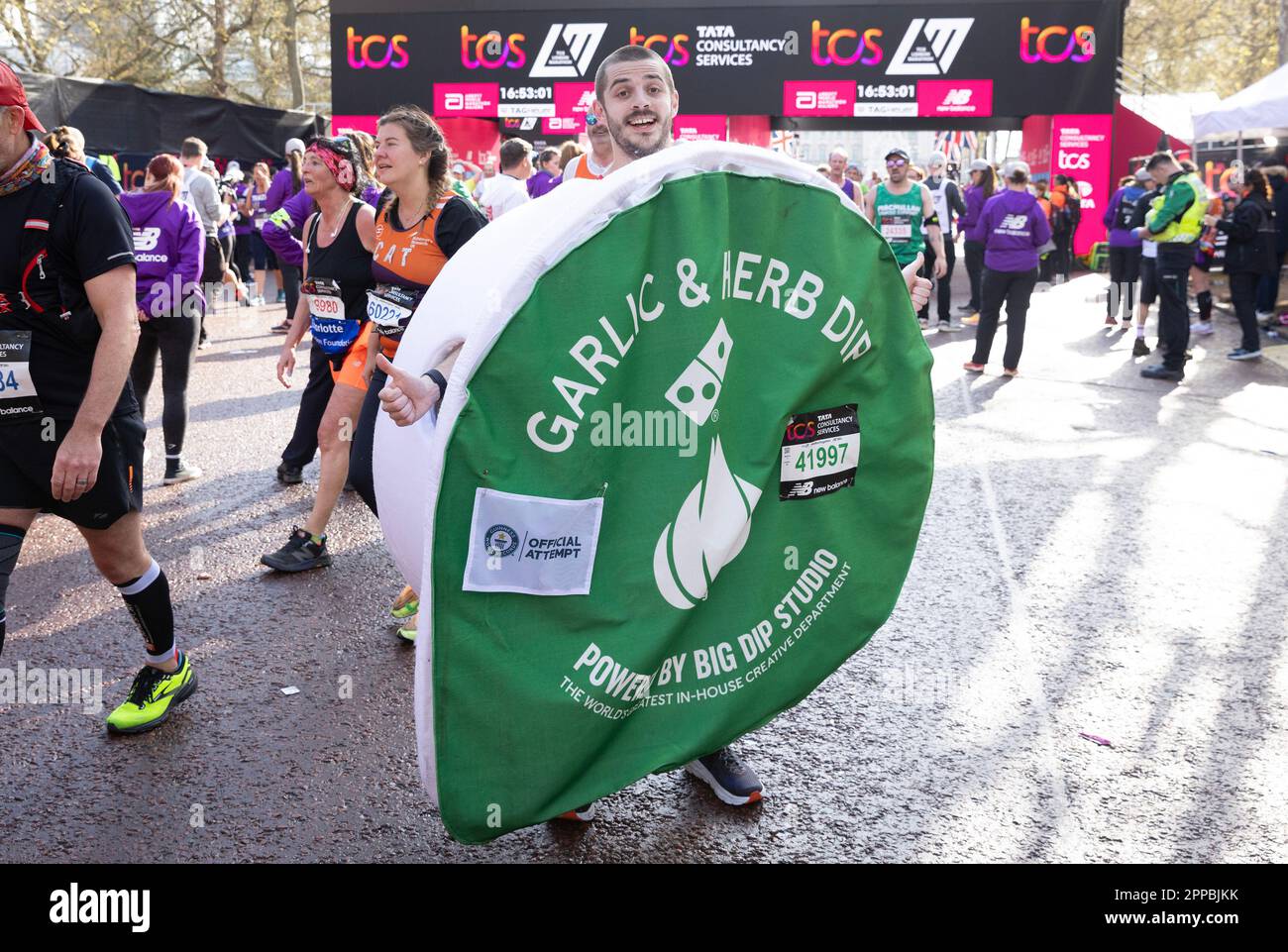 EDITORIAL USE ONLY Jack Glasscock crosses the finish line of the London