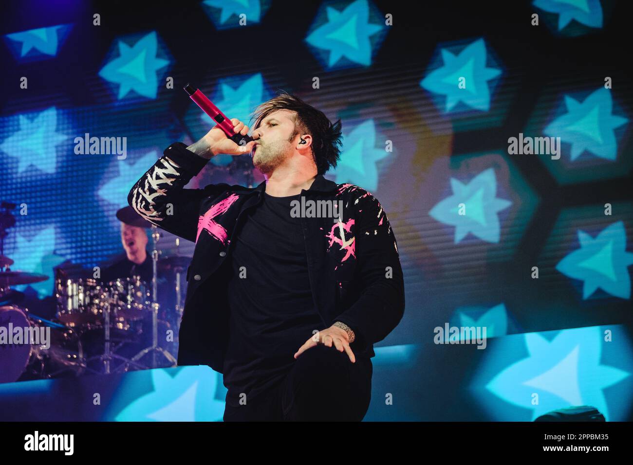 Zurich, Switzerland. 22nd Apr, 2023. The German electronicore band Electric Callboy performs a