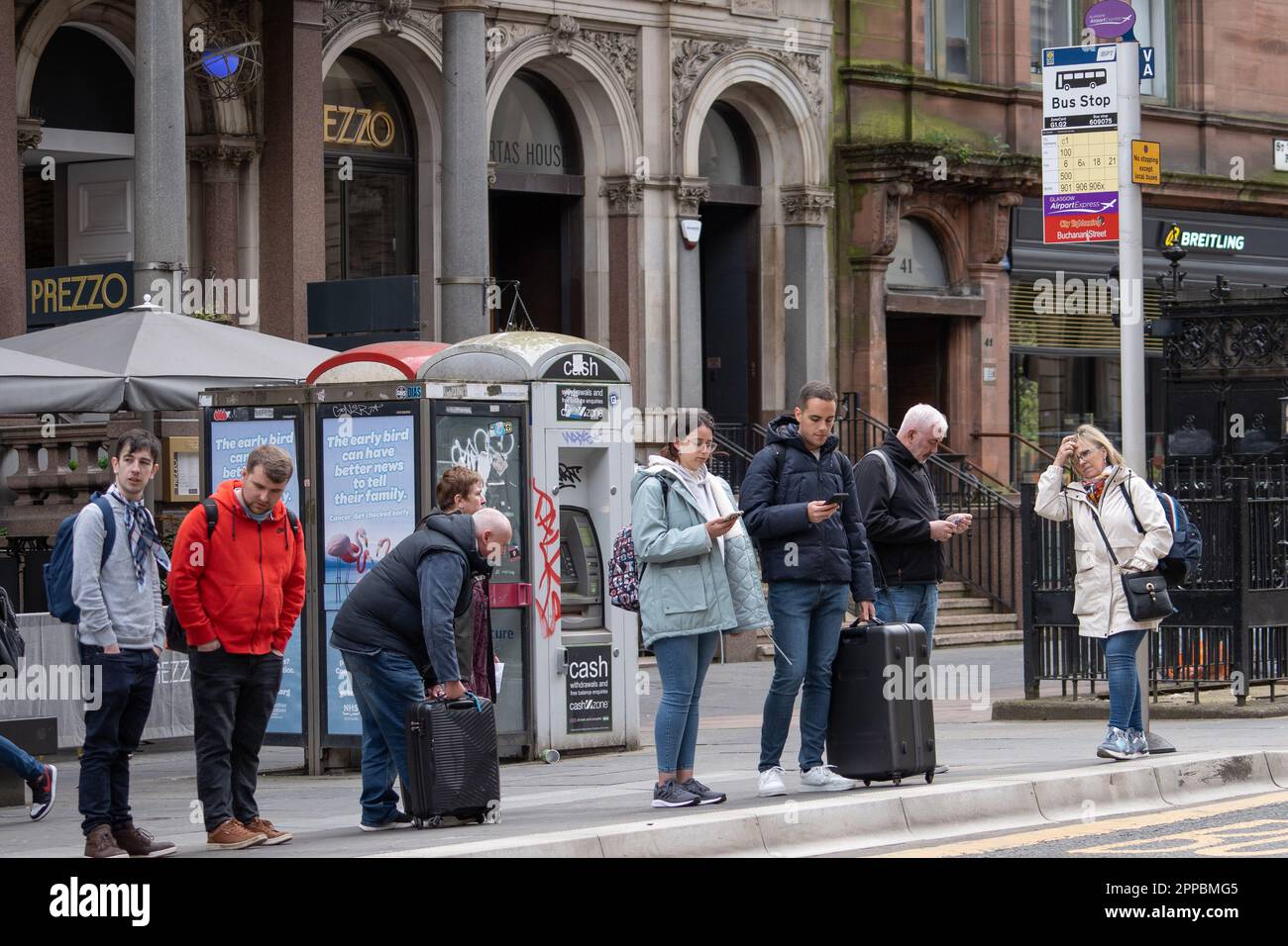 Glasgow, Scotland, UK. 23rd Apr, 2023. Pedestrians in Glasgow city