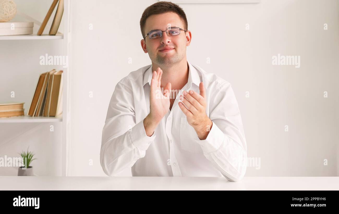 Bravo applause supportive man office meeting Stock Photo