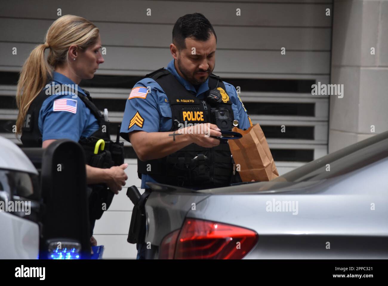 Englewood, New Jersey, USA. 22nd Apr, 2023. Englewood police officers