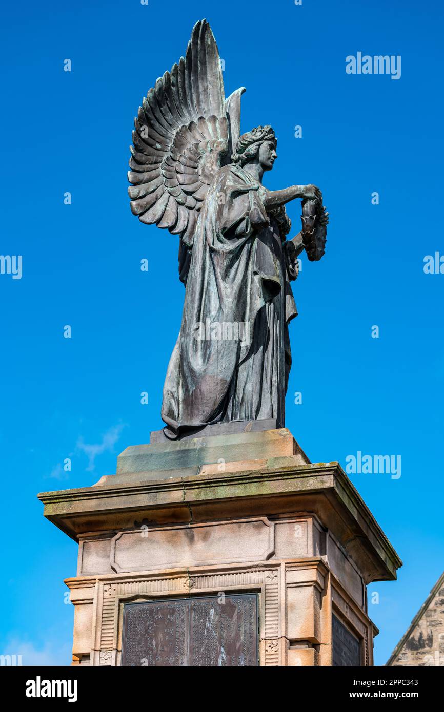 Angel of Peace statue by Alexander Carrick at war memorial, Berwick