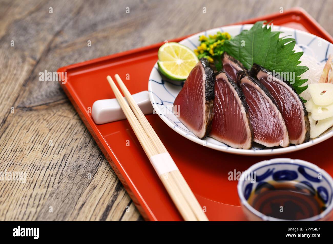 Katsuo no Tataki, seared bonito sashimi, Japanese cuisine Stock Photo