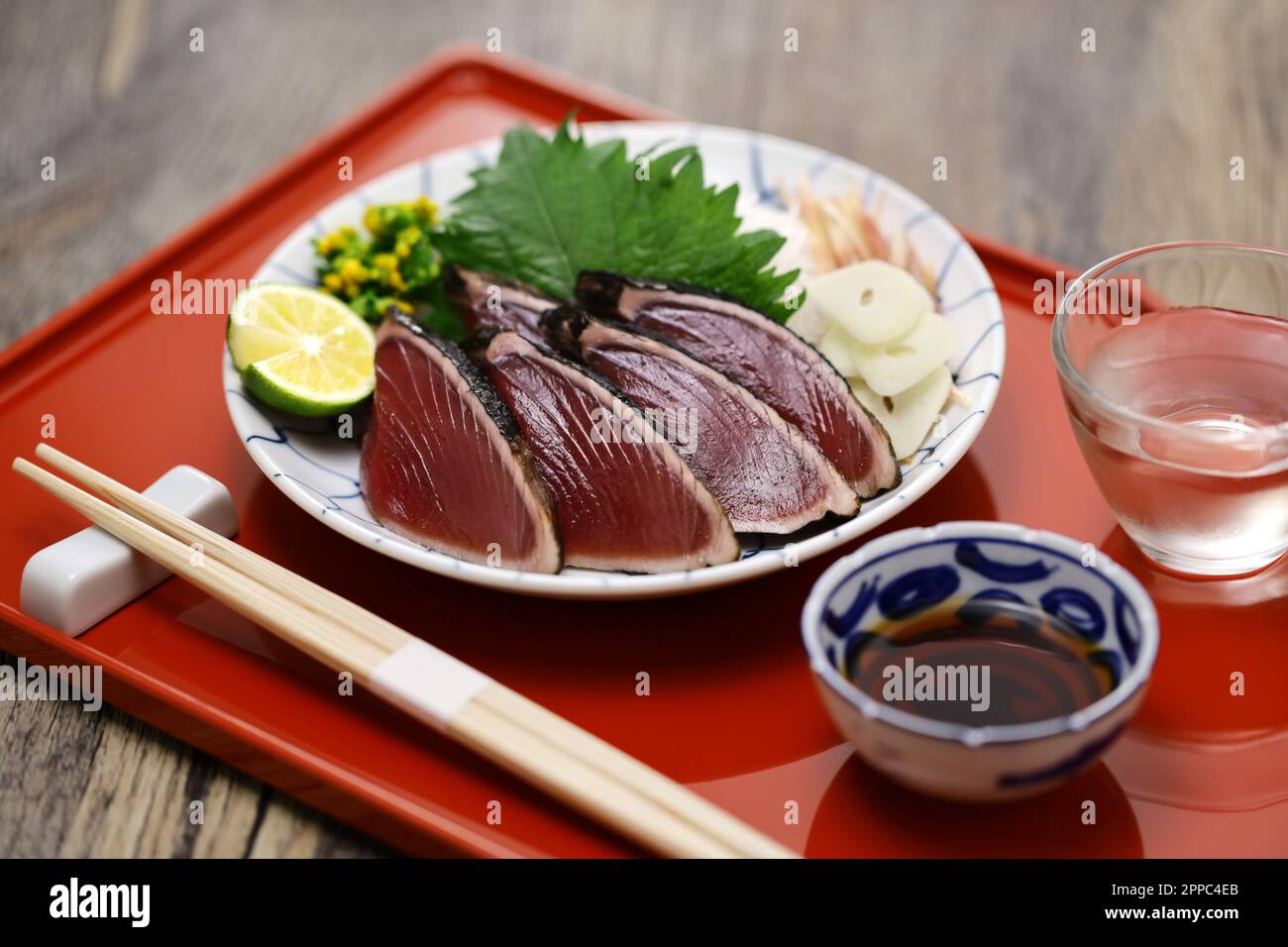 Katsuo no Tataki, seared bonito sashimi, Japanese cuisine Stock Photo