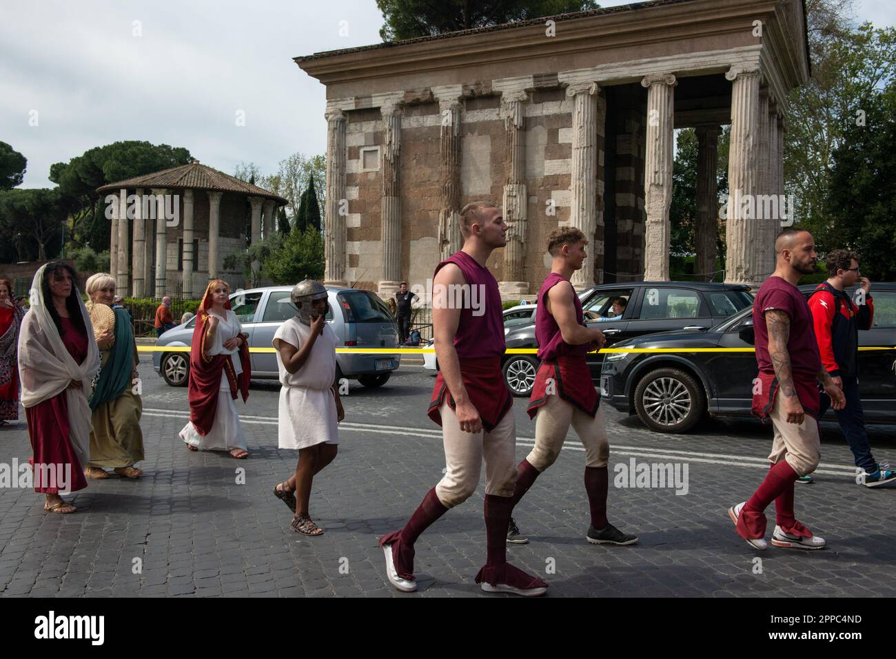 April 23, 2023 - Rome, Italy: Roman historical parade as part of the 2775th anniversary celebration of the Christmas of Rome. © Andrea Sabbadini Stock Photo