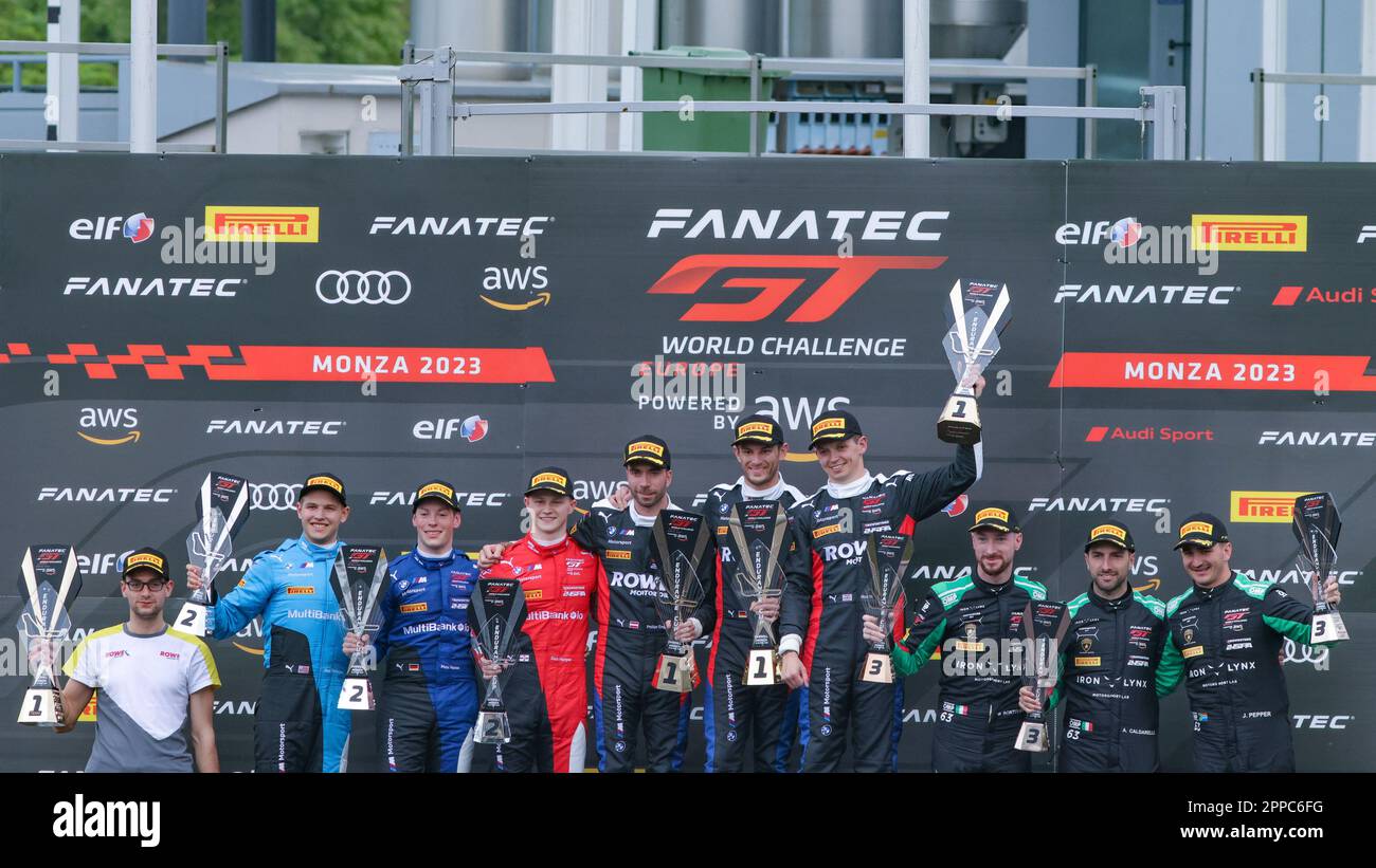 Monza, Italy. 23rd Apr, 2023. Celebrating the final Podium, Pro ...