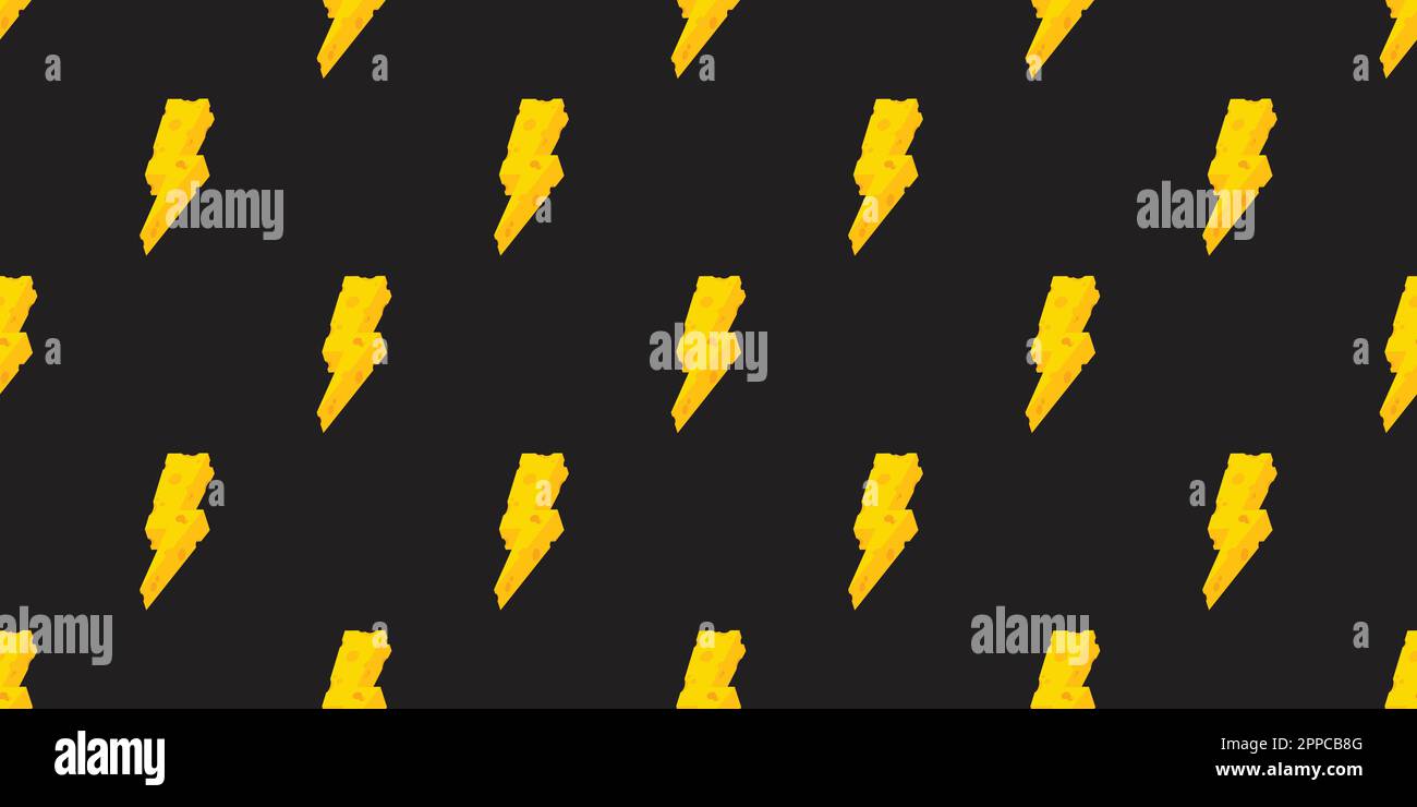 Thunder butter cheese Seamless pattern vector isolated wallpaper background Stock Vector