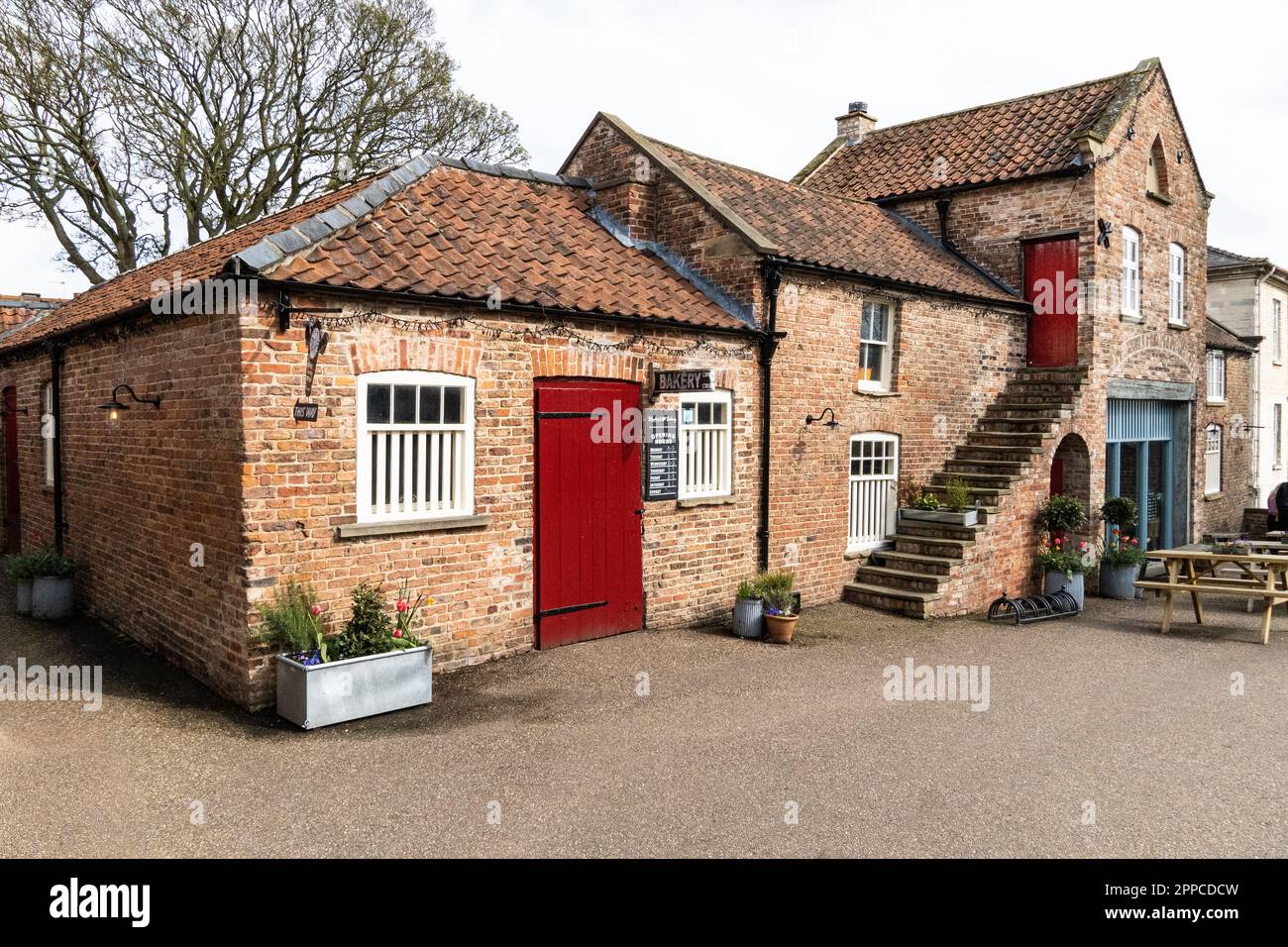MALTON, NORTH YORKSHIRE, UK - APRIL 22, 2023.  Small and independent bakery and cafe in the food court of Talbot Yard in Malton, North Yorkshire, UK Stock Photo