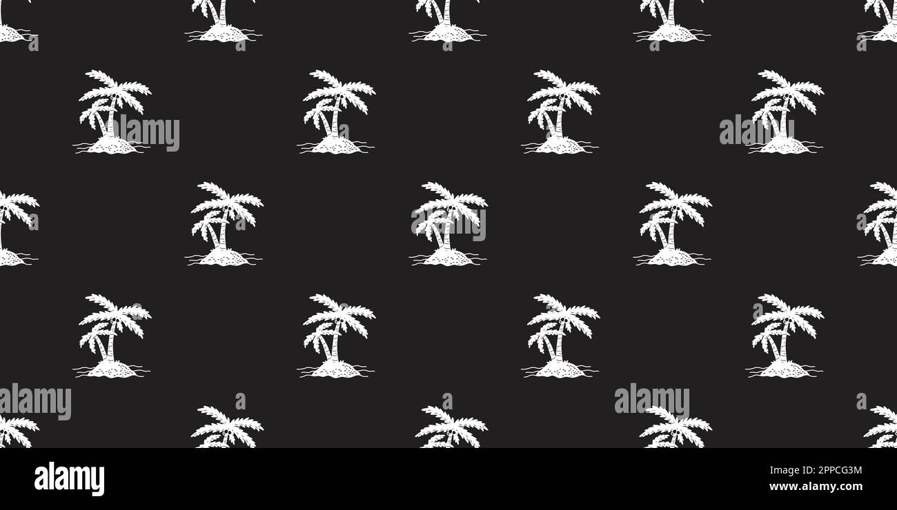Coconut tree palm Seamless Pattern vector island isolated icon ...