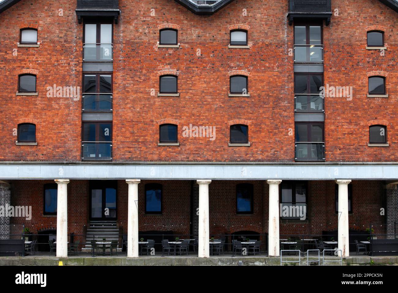 Renovated and rejuvinated docks buildings alongside the Sharpness Canal
