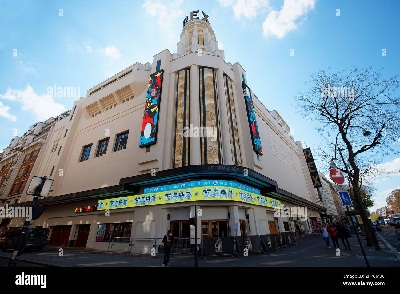 Built in 1932, the Grand Rex cinema is a landmark of Art Deco architecture in Paris Stock Photo