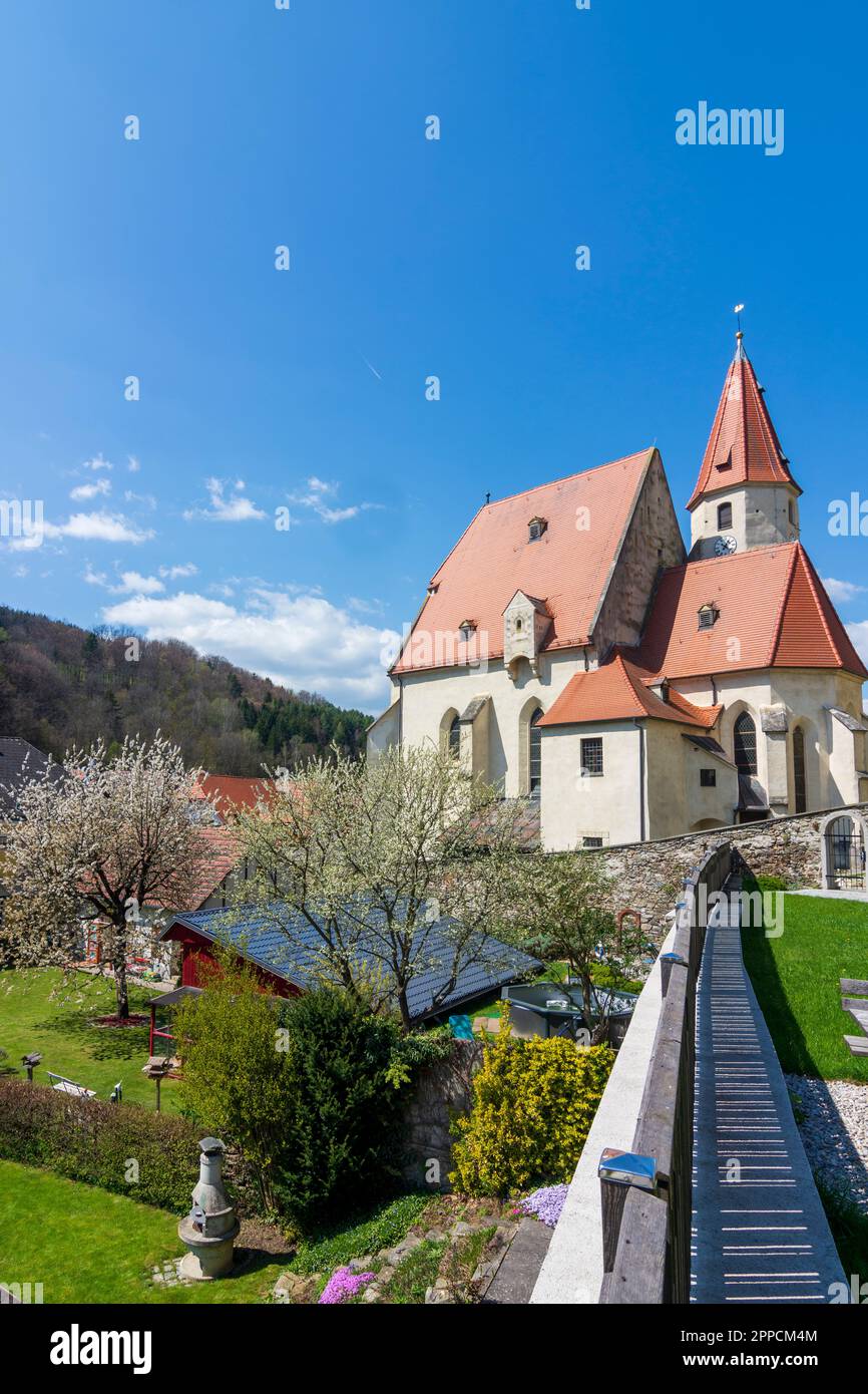 Edlitz: fortified church Edlitz, area Bucklige Welt in Wiener Alpen, Alps, Niederösterreich, Lower Austria, Austria Stock Photo