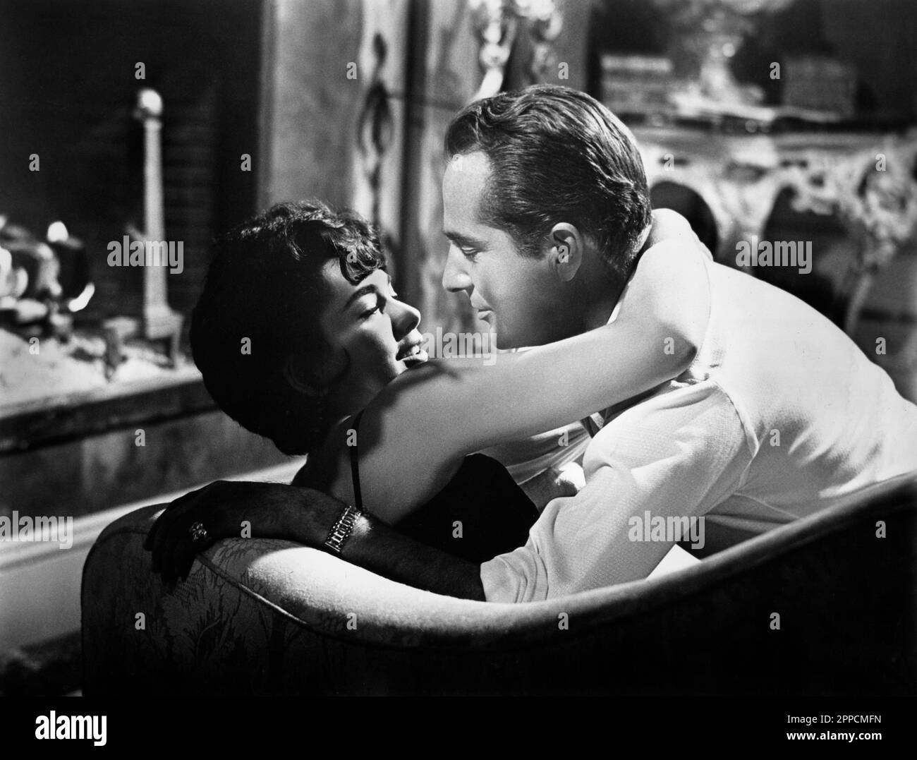 Suzanne Pleshette, Rossano Brazzi, on-set of the Film, 'Rome Adventure', Warner Bros., 1962 Stock Photo