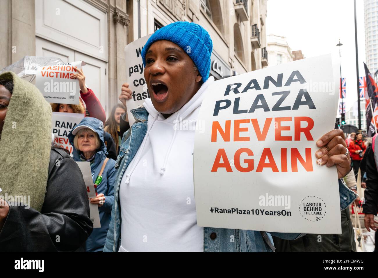 London, UK. 23 April 2023. The 'Rana Plaza Solidarity Collective' march ...