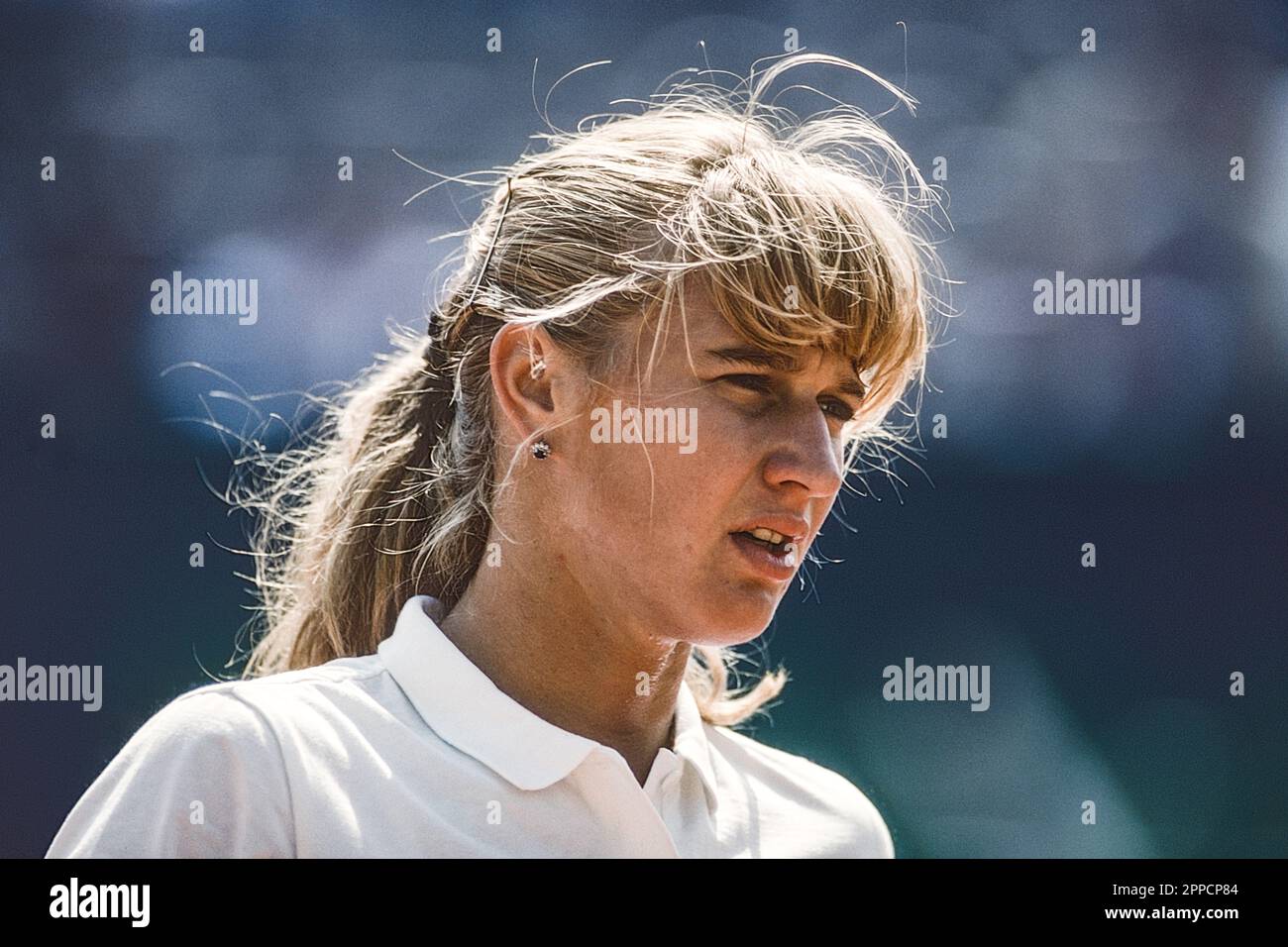 Steffi Graf (GER) competing at the 1990 French Open Stock Photo