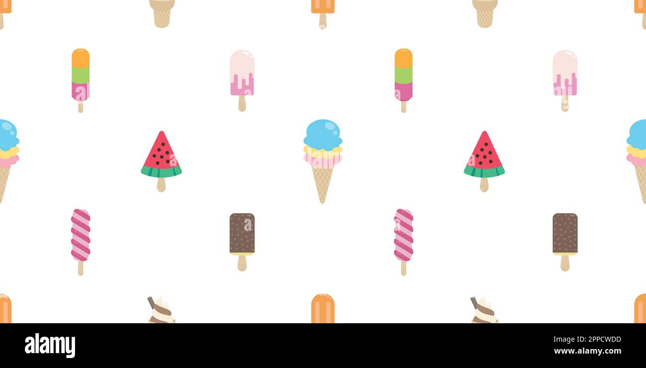 ice cream seamless pattern vector cone chocolate vanilla isolated ...