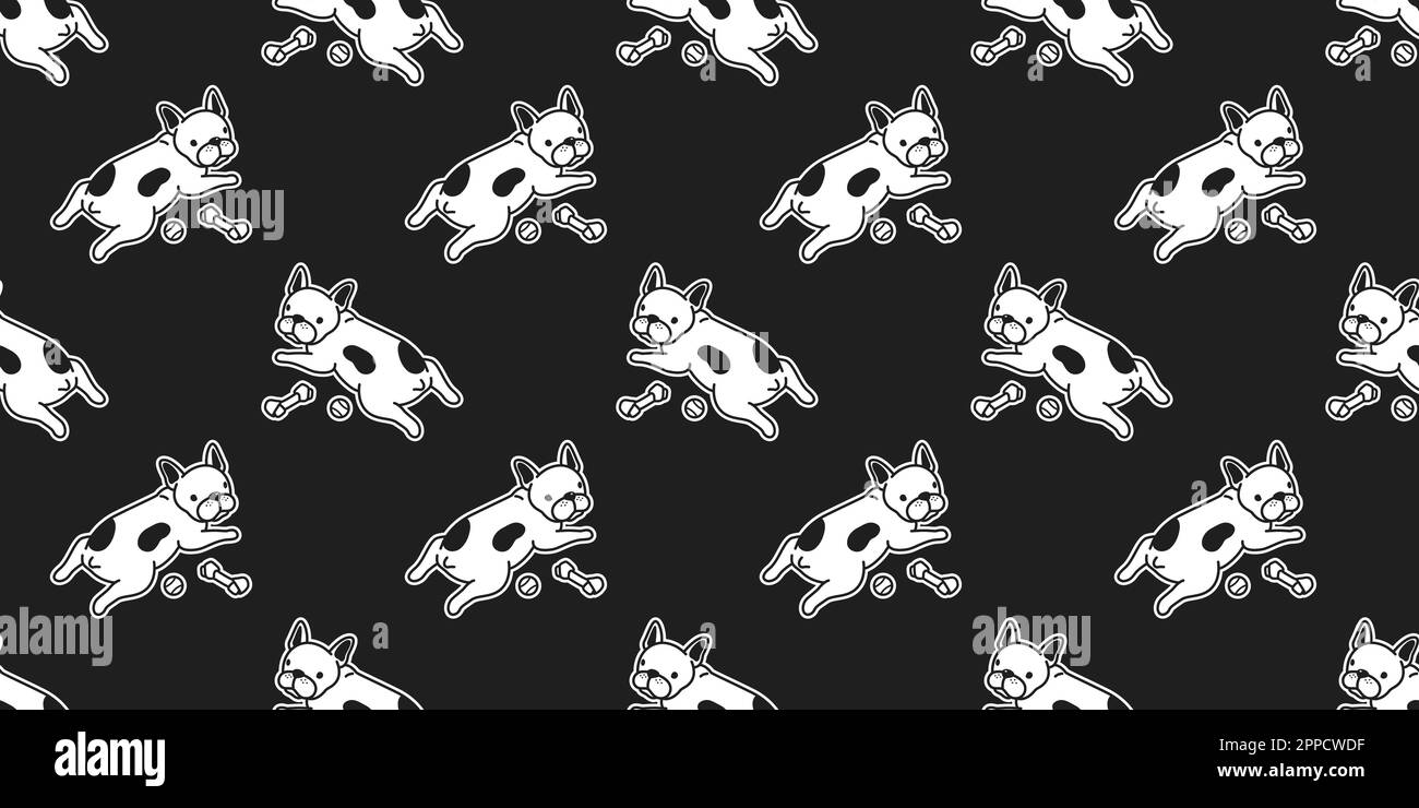 dog seamless pattern french bulldog vector isolated wallpaper ...