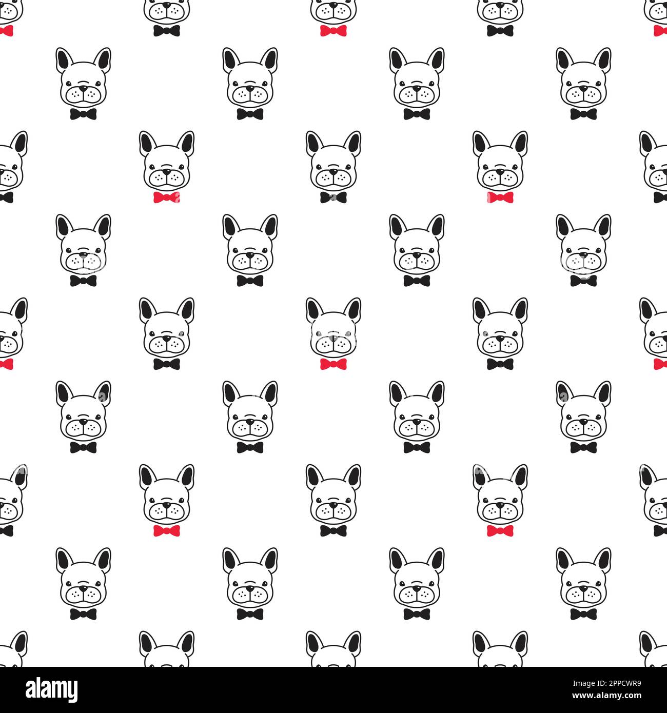 dog seamless french bulldog vector pattern isolated bow tie wallpaper