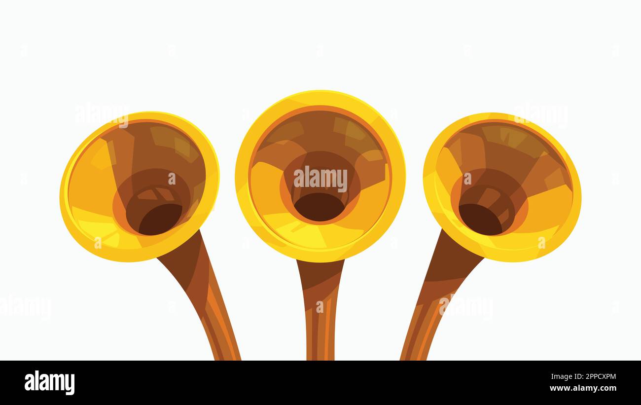 cartoon trumpets front view isolated on white Stock Vector Image & Art
