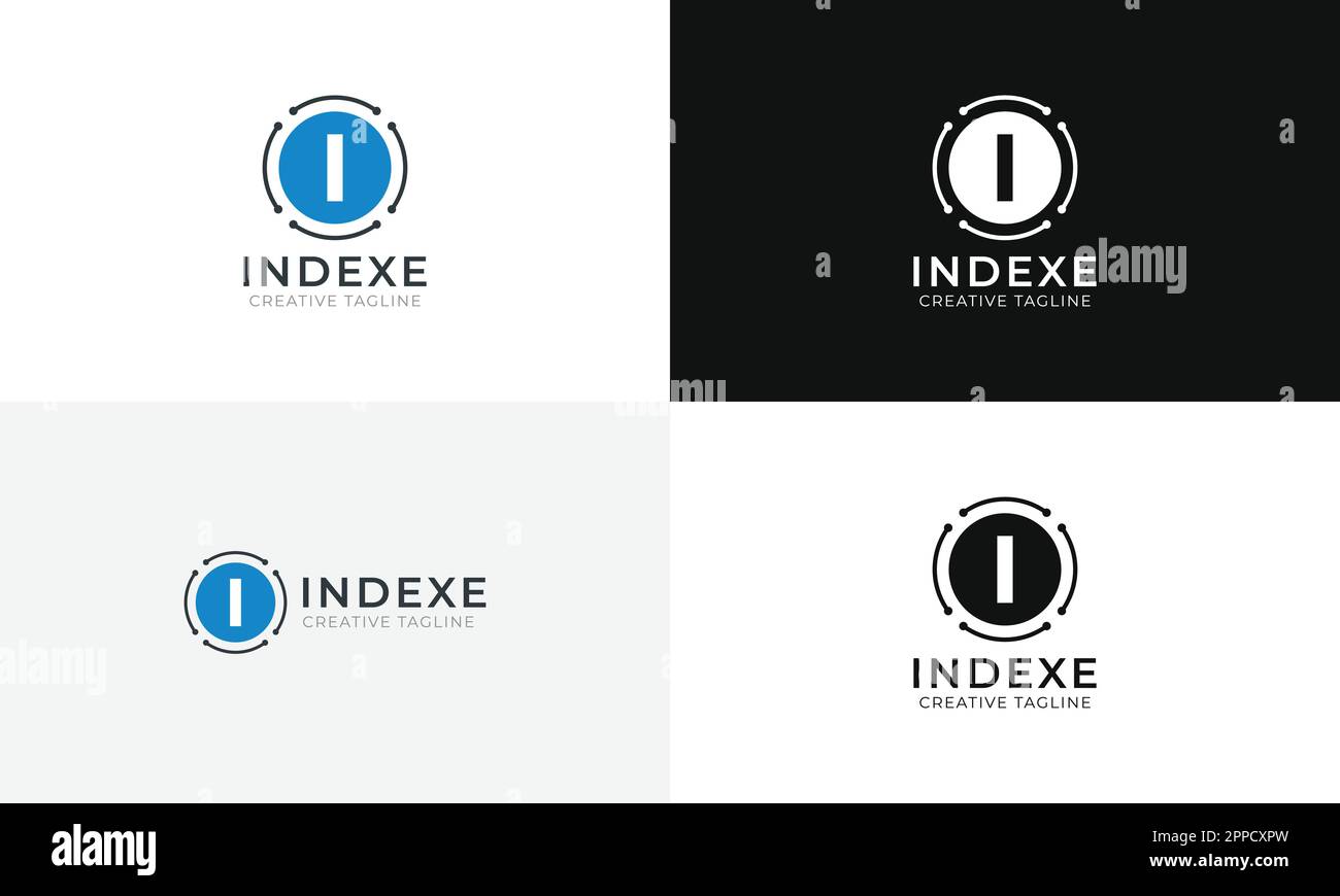 Indexe I Letter Logo Stock Vector