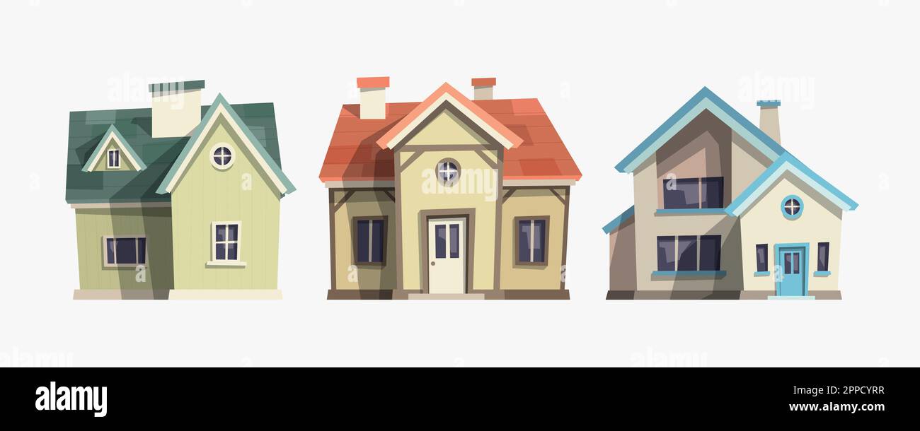 modern classic design houses front view set Stock Vector Image & Art ...