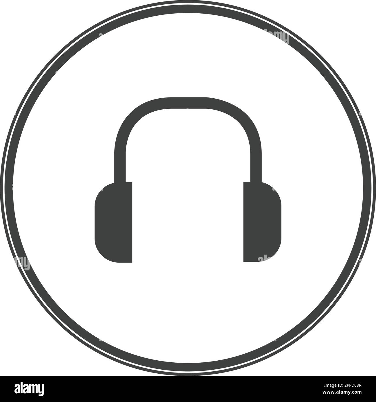 headphone icon button black vector design Stock Vector