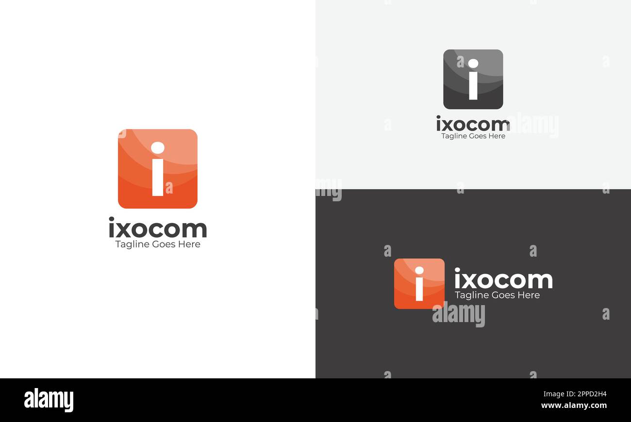 Ixocom I Letter Logo Stock Vector
