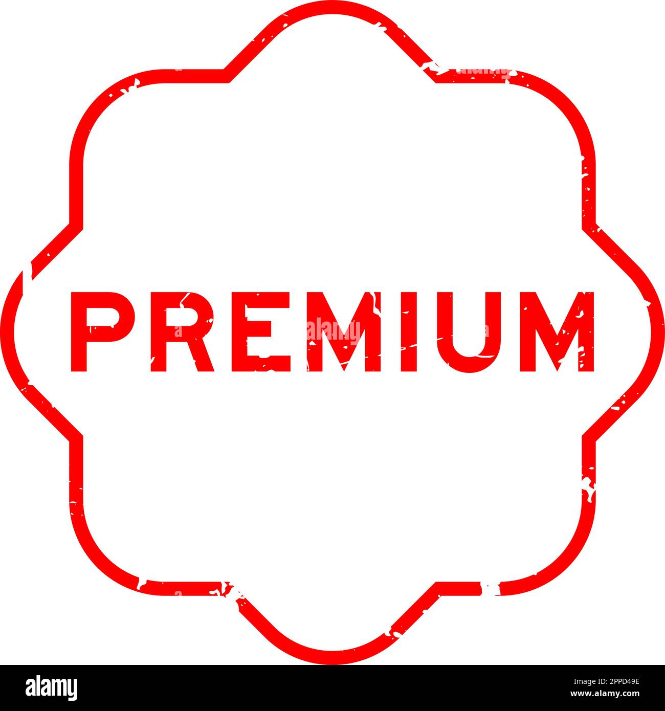 Grunge red premium word rubber seal stamp on white background Stock ...