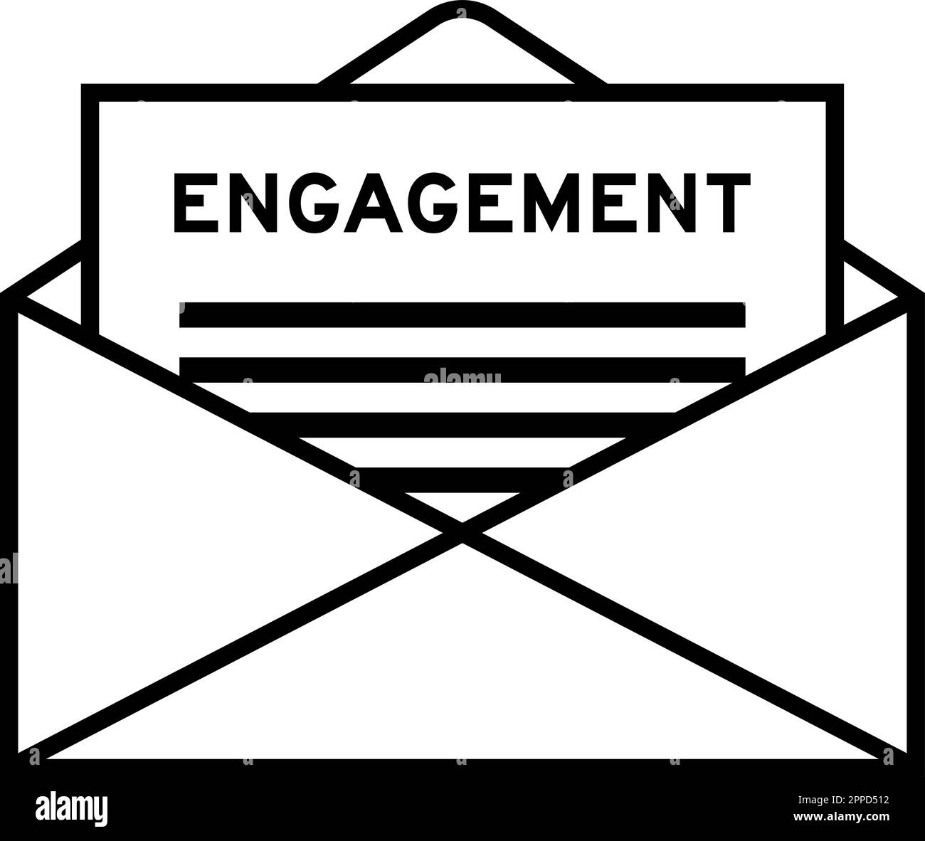 Envelope and letter sign with word engagement as the headline Stock Vector