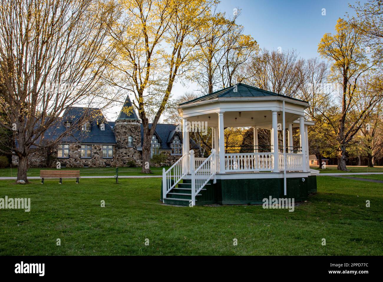 A bandstand on the Petersham, MA Town Common Stock Photo Alamy