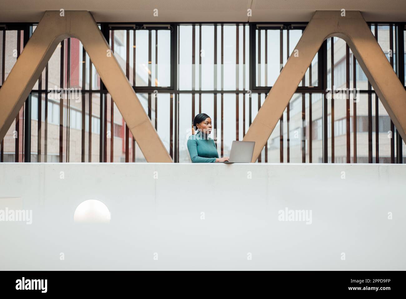 People Standing Behind Railing Woman standing behind railing hi-res stock photography and images - Alamy