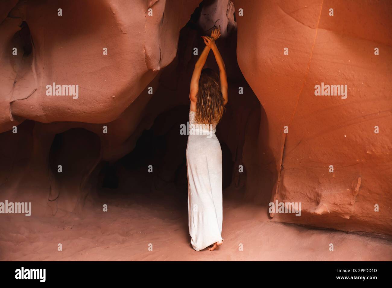 Woman arms raised red hi-res stock photography and images - Alamy
