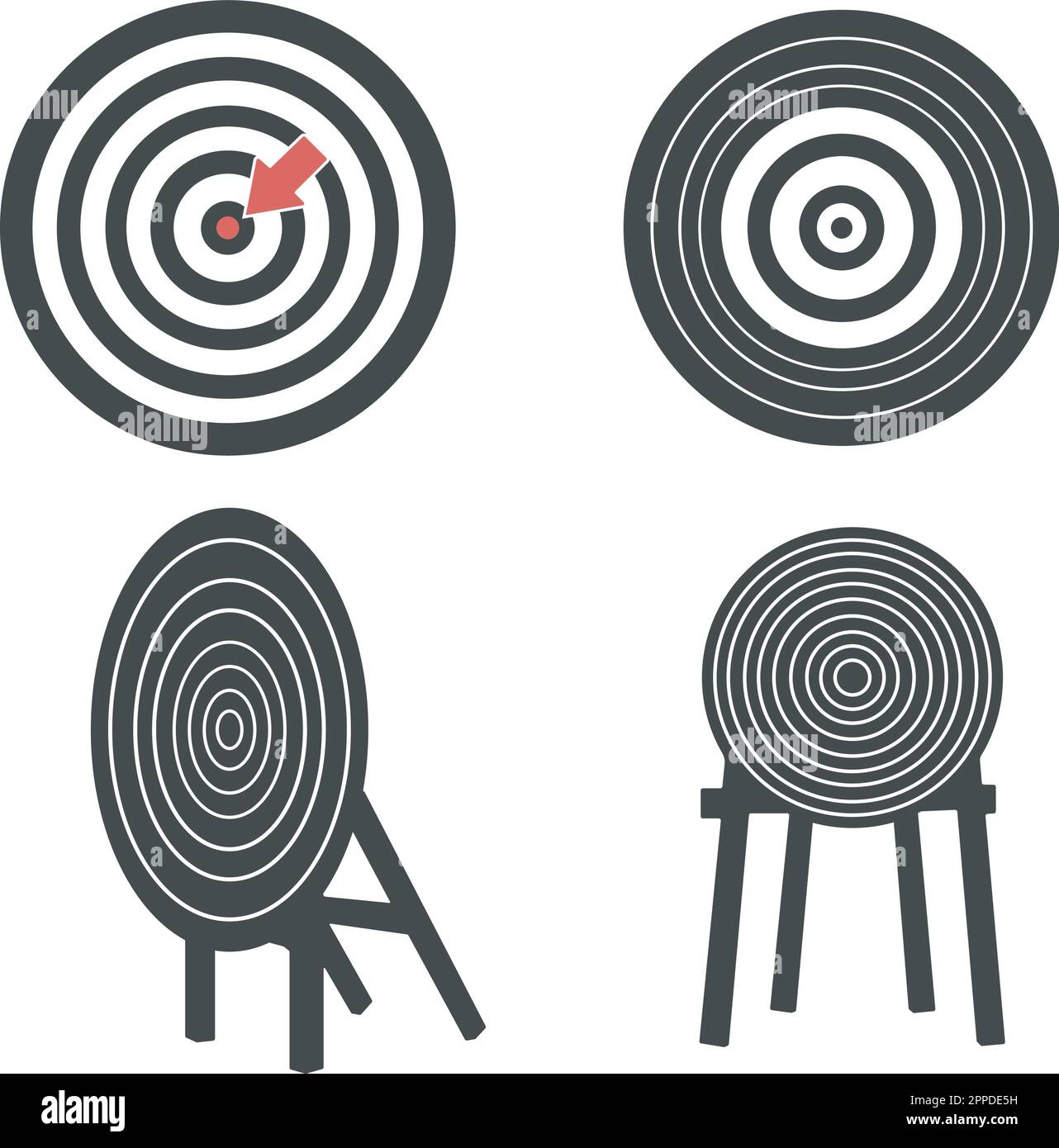Archery target silhouette, Target silhouette, Archery bow, and arrow vector Stock Vector