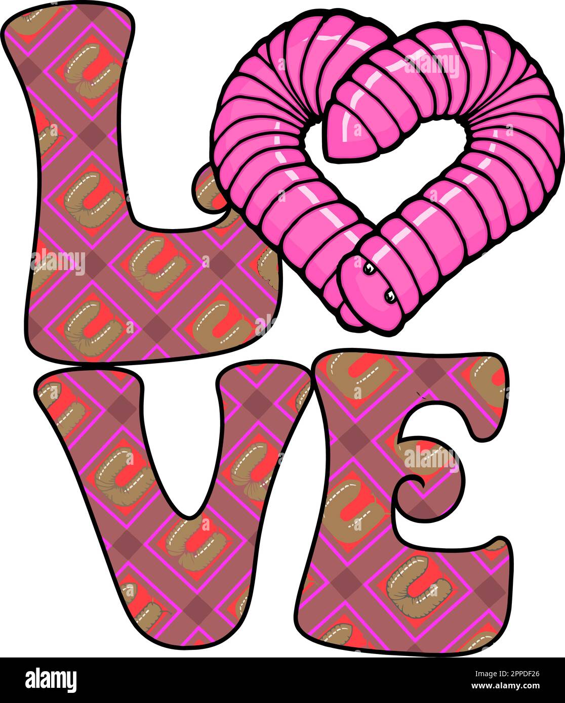 cute millipede love design Stock Vector