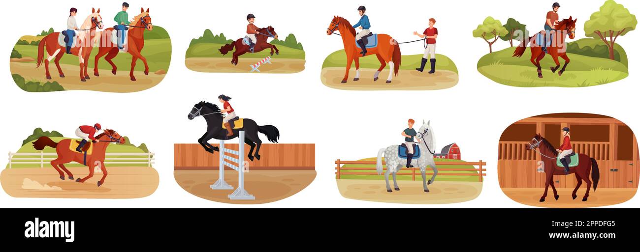 School run by pony Stock Vector Images Alamy