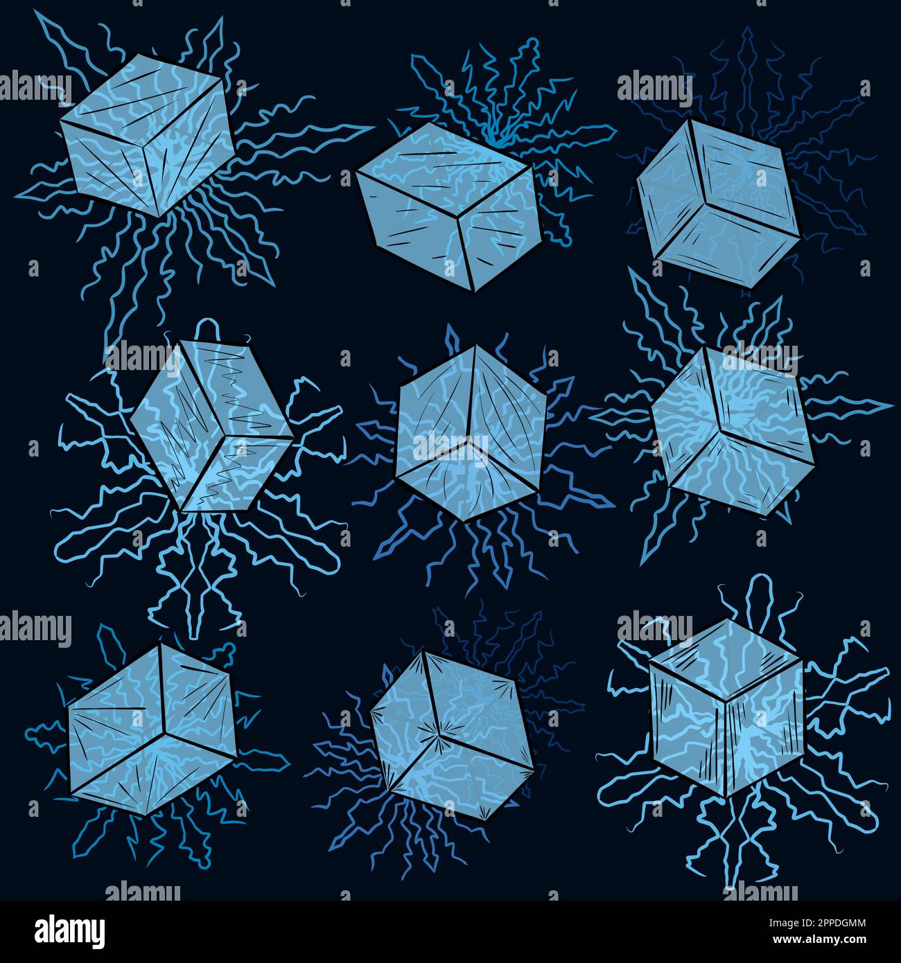 Hexagonal ice crystals Stock Vector Images Alamy