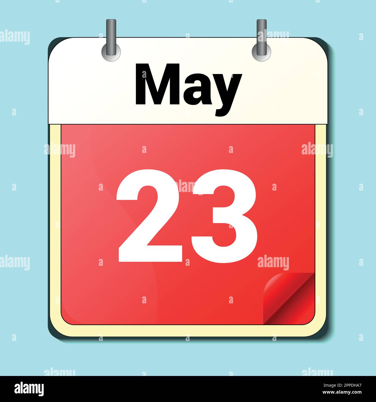 day on the calendar, vector image format, May 23. Stock Vector